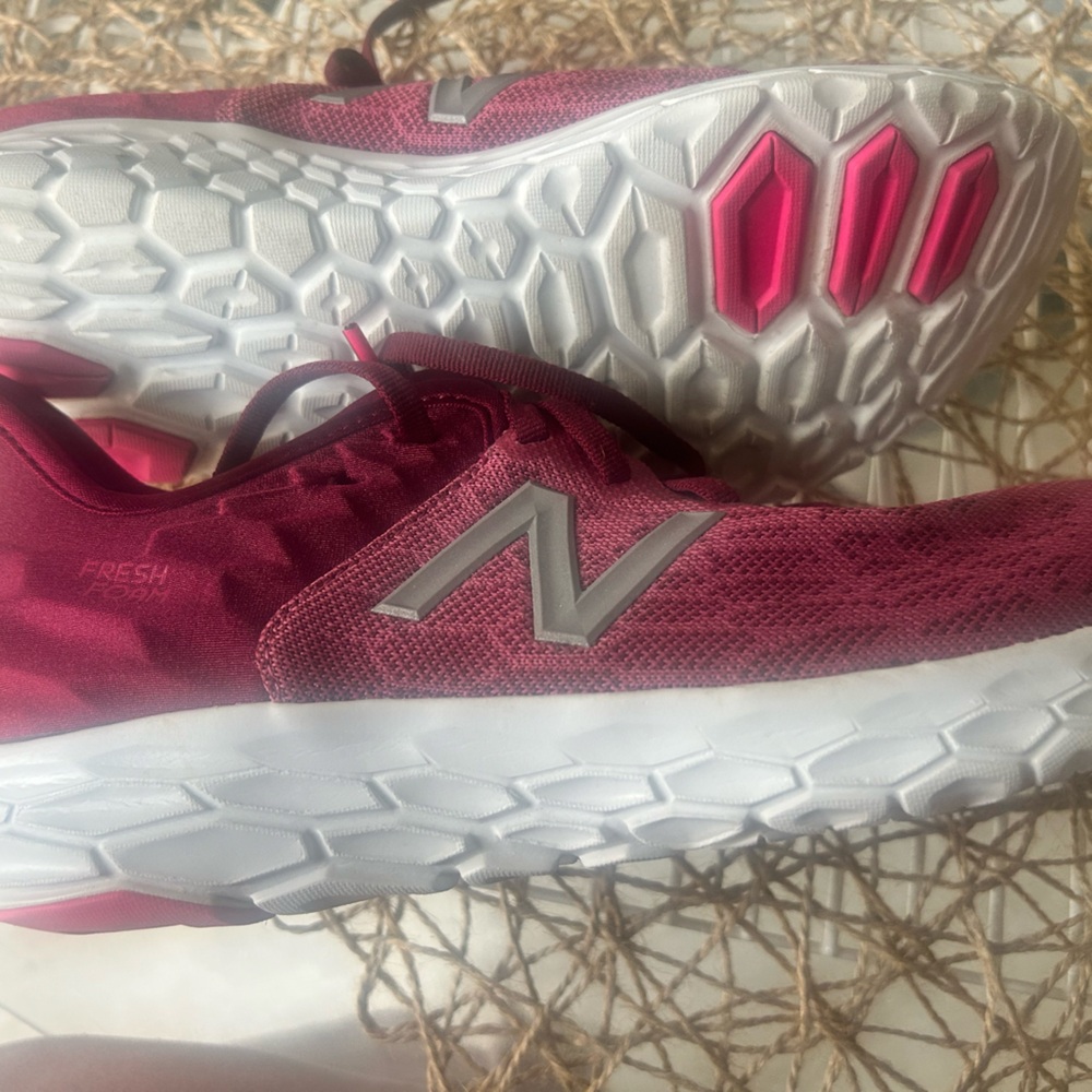New Balance Women's Magenta and White Athletic Running Shoes